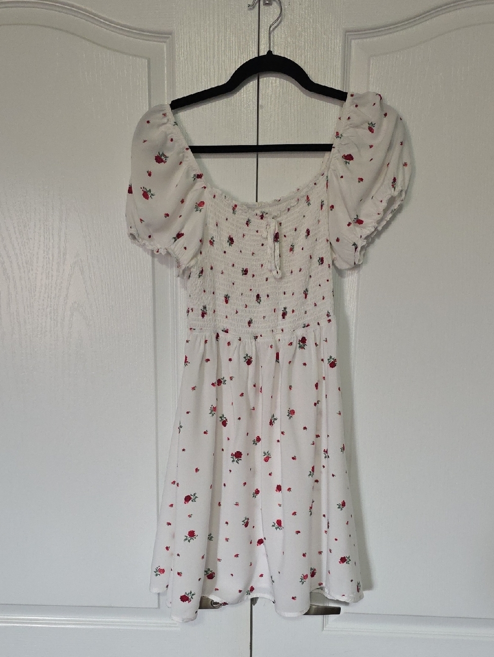 Bluenotes White Dress with Small Pink Floral Print